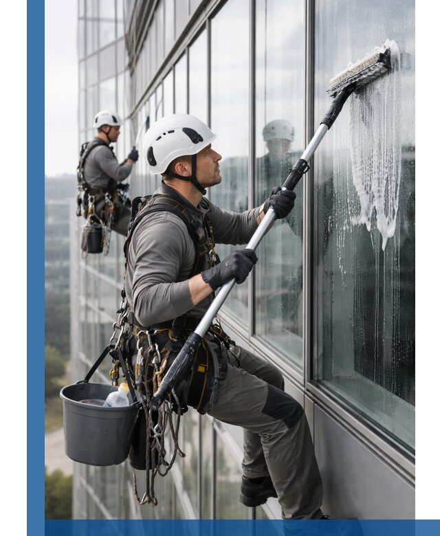 Высотная мойка сплошного остекления с выездом в Мариинске