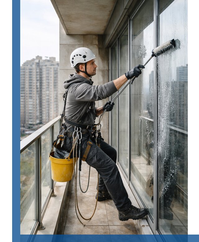 Профессиональная мойка балконного остекления в Мариинске