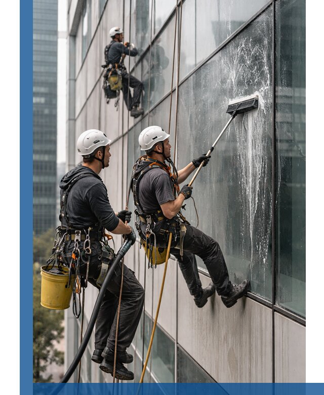 Профессиональная высотная мойка фасадов зданий в Мариинске