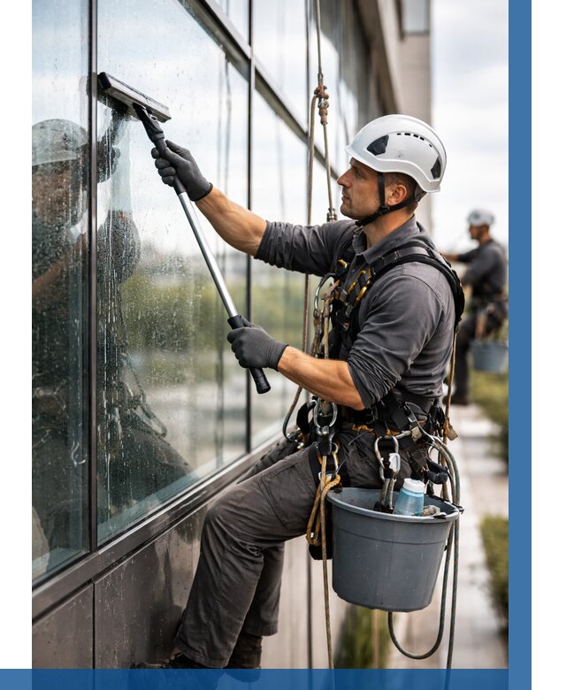 Мойка стеклянных фасадов в Мариинске от 204 р. | ВЫСОТНИК-Мрн