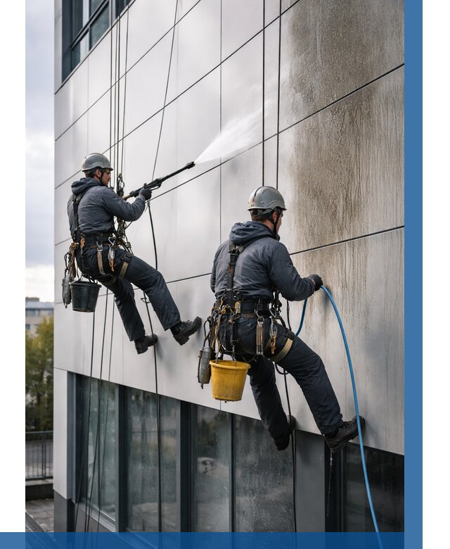 Мойка фасада из композита в Мариинске по цене от 306 р. | ВЫСОТНИК-Мрн