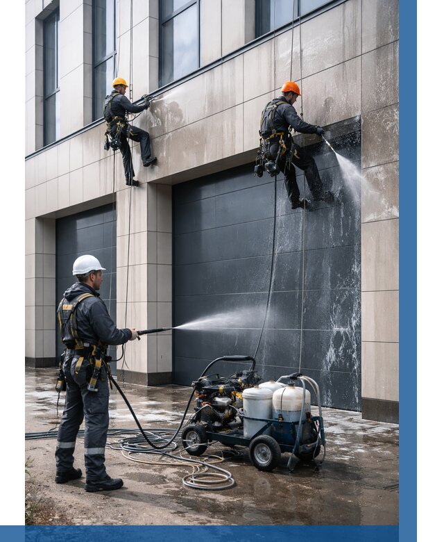 Послестроительная мойка фасада в Мариинске от 306 р. | ВЫСОТНИК-Мрн