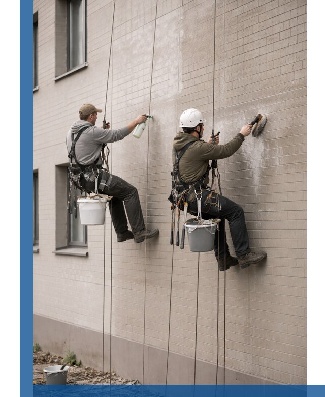 Удаление высолов с фасада зданий в Мариинске без повреждений и следов