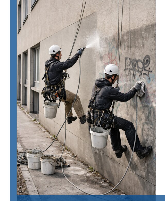 Антиграффити покрытие фасада с защитой от надписей в Мариинске