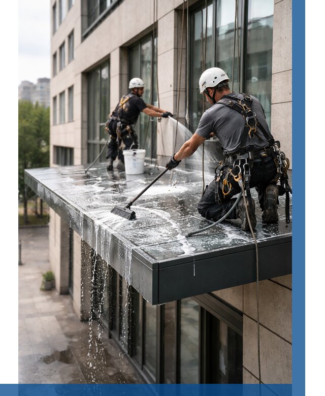 Мойка козырьков и навесов в Мариинске от 3569 р. | ВЫСОТНИК-Мрн