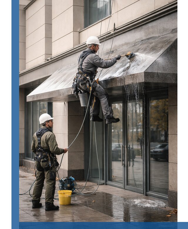 Профессиональная мойка козырьков и навесов в Мариинске