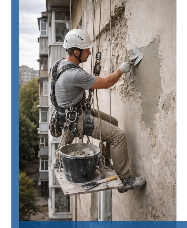 Восстановление фасадной штукатурки в Мариинске с гарантией качества