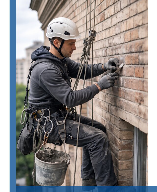 Качественный ремонт кирпичной кладки фасада в Мариинске с гарантией