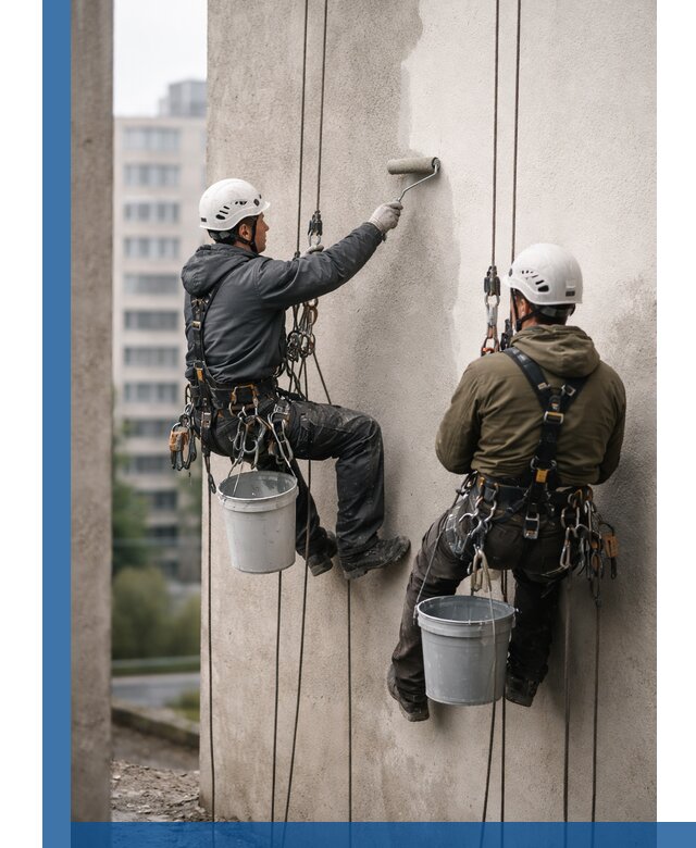 Покраска фасадов высотными альпинистами в Мариинске с гарантией