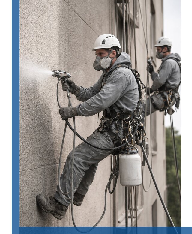 Безвоздушная покраска фасадов зданий в Мариинске профессионально