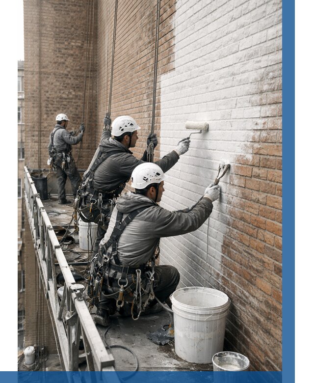 Покраска кирпичного фасада в Мариинске от 357 р. | ВЫСОТНИК-Мрн