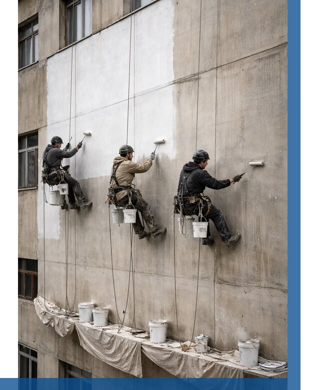 Покраска бетонного фасада в Мариинске от 357 р за м2 | ВЫСОТНИК-Мрн