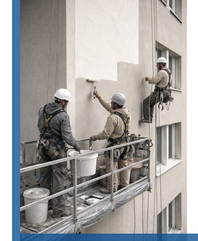 Покраска оштукатуренного фасада в Мариинске под ключ с гарантией