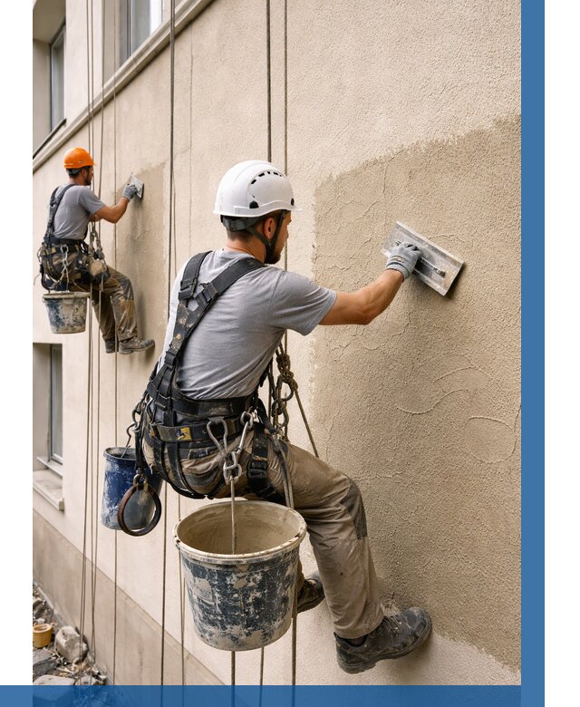 Декоративная штукатурка фасада в Мариинске от 1224 р. | ВЫСОТНИК-Мрн