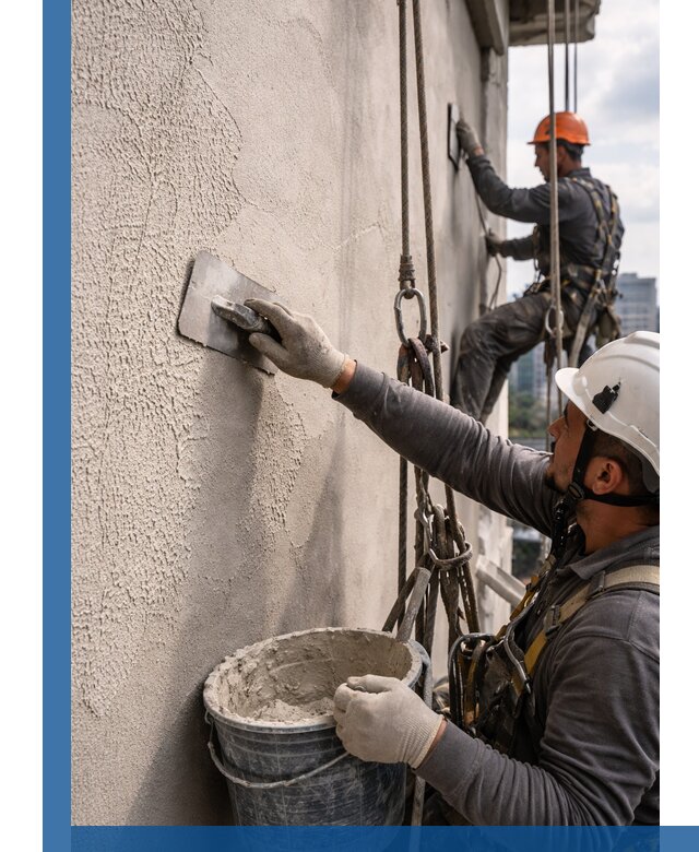 Декоративная штукатурка фасада с утеплением и защитой в Мариинске
