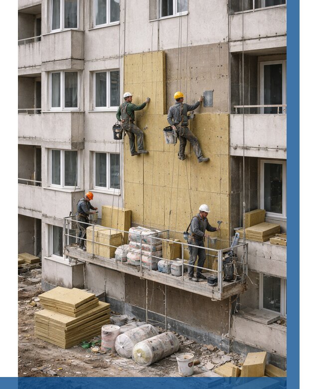 Утепление фасада минватой в Мариинске от 1530 р. | ВЫСОТНИК-Мрн