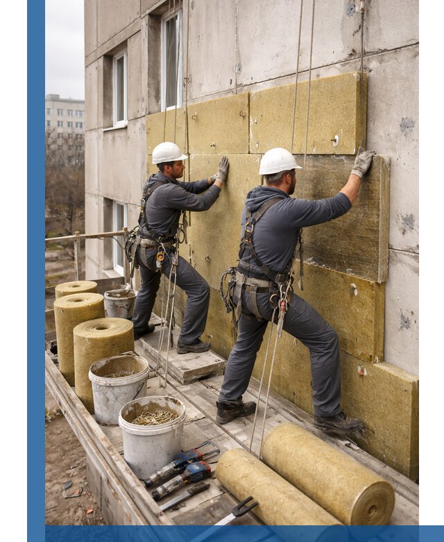 Утепление фасада минватой в Мариинске под ключ с гарантией