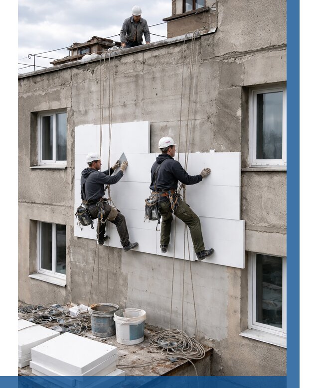 Утепление фасада пенополистиролом в Мариинске от 1836 р. | ВЫСОТНИК-Мрн