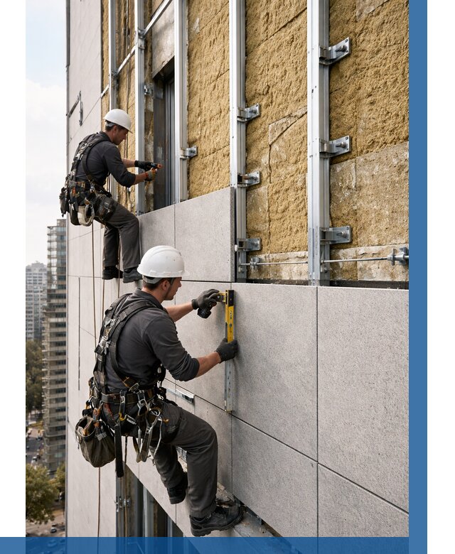 Монтаж вентилируемого фасада в Мариинске от 3569 р. | ВЫСОТНИК-Мрн