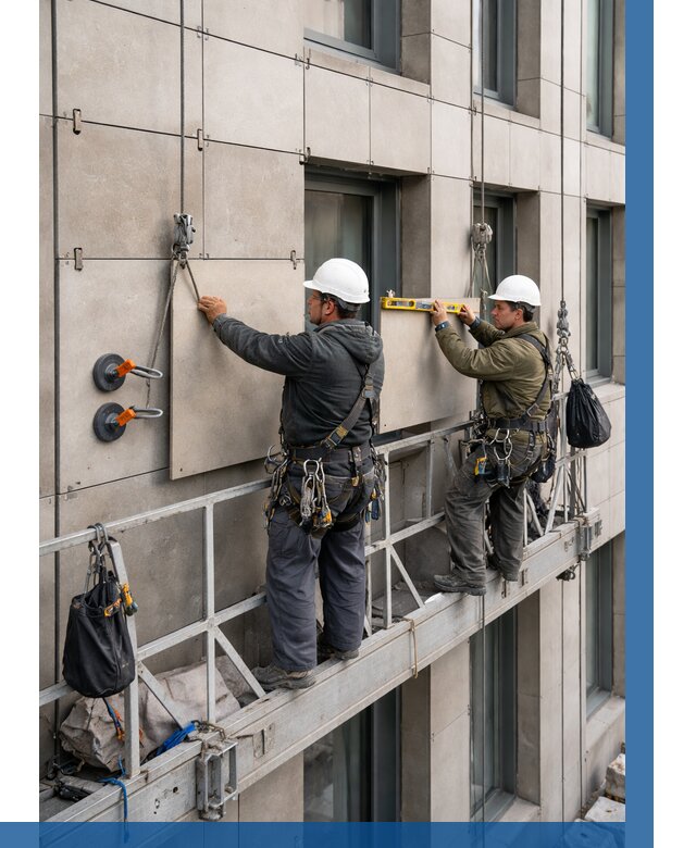 Монтаж керамогранита на фасад в Мариинске от 2550 р. | ВЫСОТНИК-Мрн