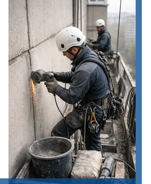 Штробление межпанельных швов в Мариинске от 1224 р. | ВЫСОТНИК-Мрн