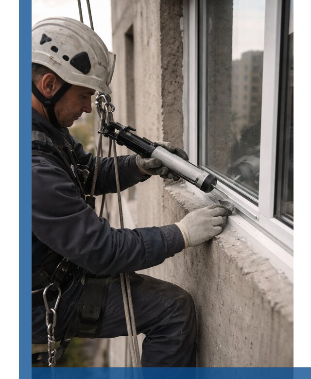 Герметизация оконных швов снаружи в Мариинске профессионально