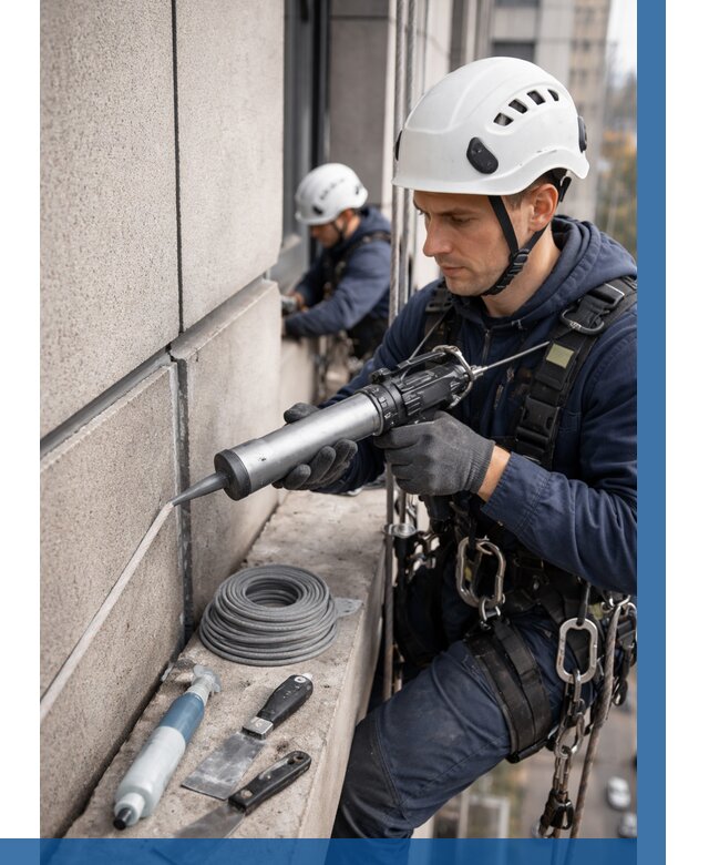 Герметизация деформационных швов фасада в Мариинске от 714 | ВЫСОТНИК-Мрн