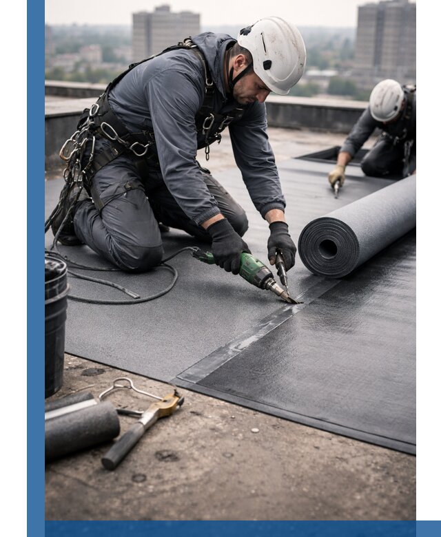 Ремонт мягкой кровли в Мариинске с выездом промальпинистов