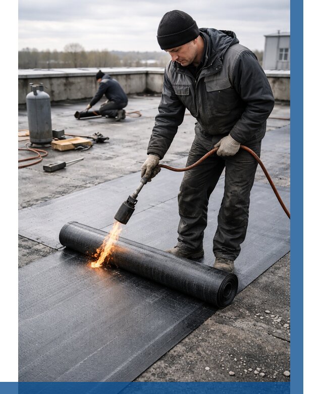 Ремонт наплавляемой кровли в Мариинске от 714 р. | ВЫСОТНИК-Мрн