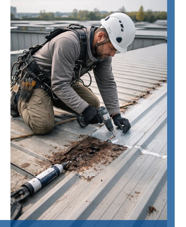 Ремонт профнастила на кровле в Мариинске от 714 р. | ВЫСОТНИК-Мрн