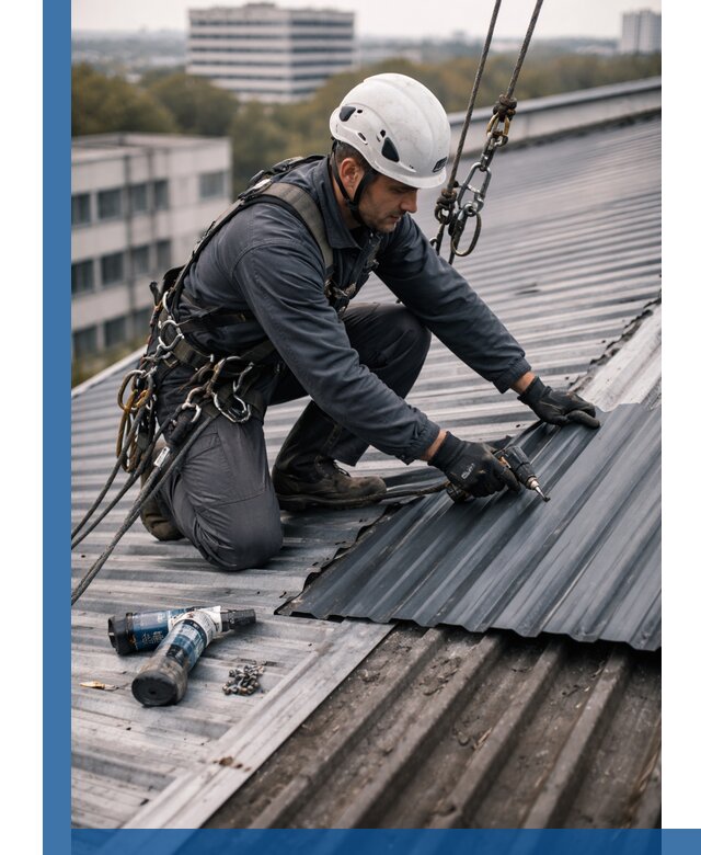 Ремонт профнастила на кровле в Мариинске, работы под ключ