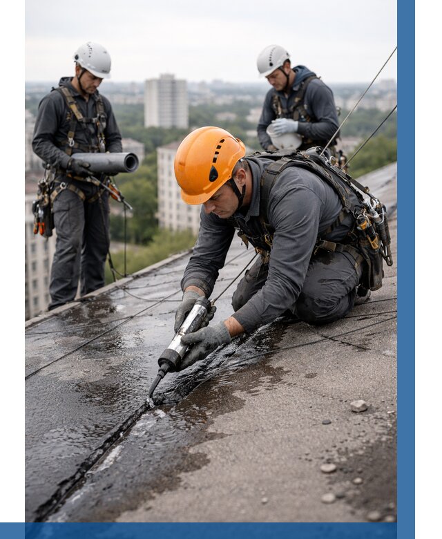 Устранение протечек кровли в Мариинске от 12238 р. | ВЫСОТНИК-Мрн