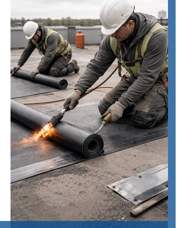 Монтаж наплавляемой кровли в Мариинске от 867 р. — ВЫСОТНИК-Мрн