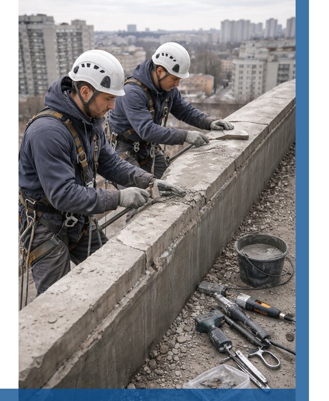 Ремонт парапета на кровле в Мариинске от 1530 р. | ВЫСОТНИК-Мрн