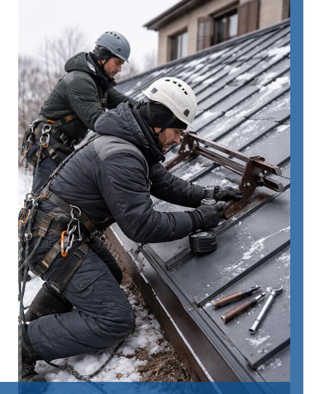 Монтаж снегозадержателей в Мариинске от 459 р. | ВЫСОТНИК-Мрн