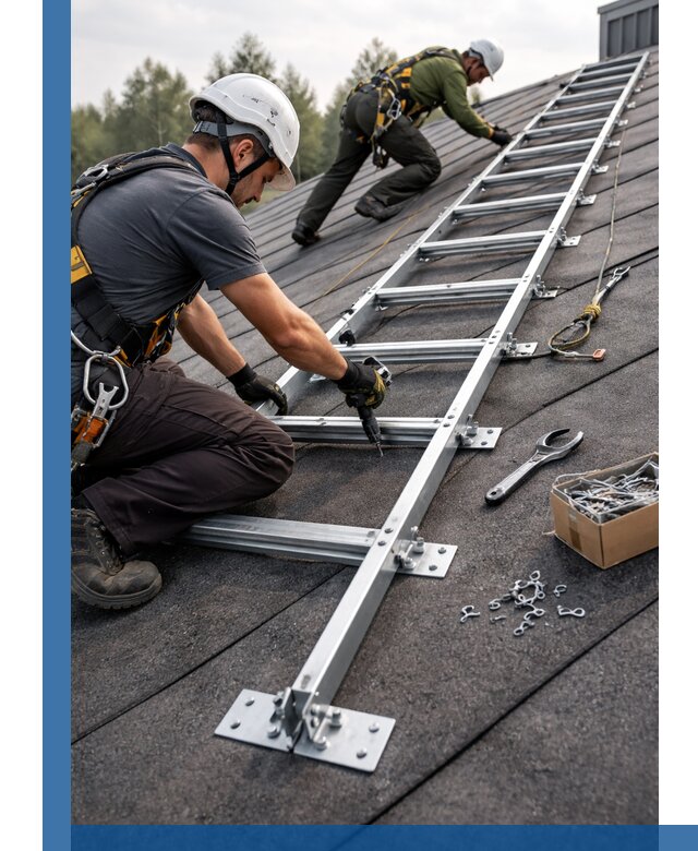 Профессиональный монтаж кровельной лестницы в Мариинске под ключ