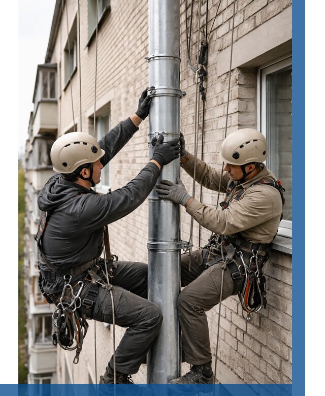 Замена водосточных труб в Мариинске от 6629 р. | ВЫСОТНИК-Мрн