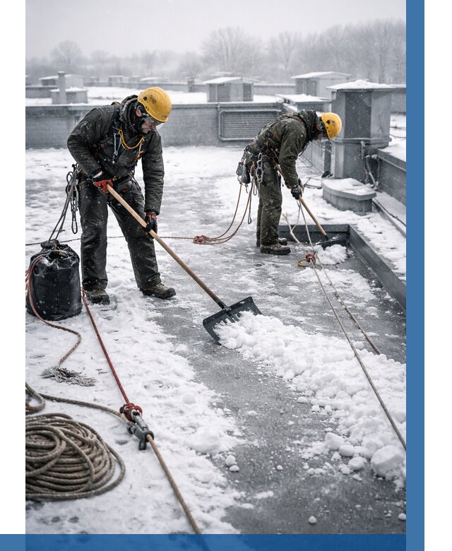 Очистка крыши от снега в Мариинске от 7649 р. | ВЫСОТНИК-Мрн