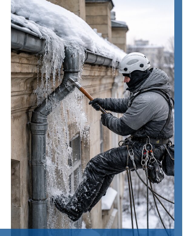 Очистка водостоков от льда в Мариинске от 3569 р. | ВЫСОТНИК-Мрн