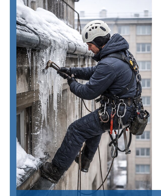 Удаление наледи и чистка водостоков в Мариинске оперативно и безопасно