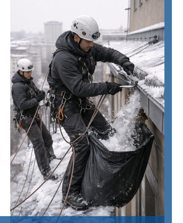 Аварийная очистка крыши в Мариинске под ключ от 306 р. | ВЫСОТНИК-Мрн