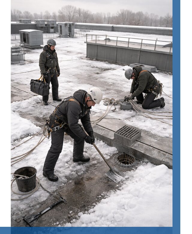 Абонентское обслуживание кровли зимой в Мариинске от 8158 р. | ВЫСОТНИК-Мрн