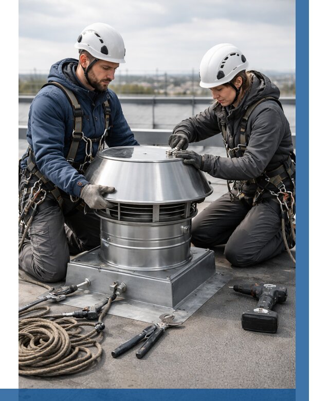 Установка дефлекторов на кровле в Мариинске от 4589 р. | ВЫСОТНИК-Мрн