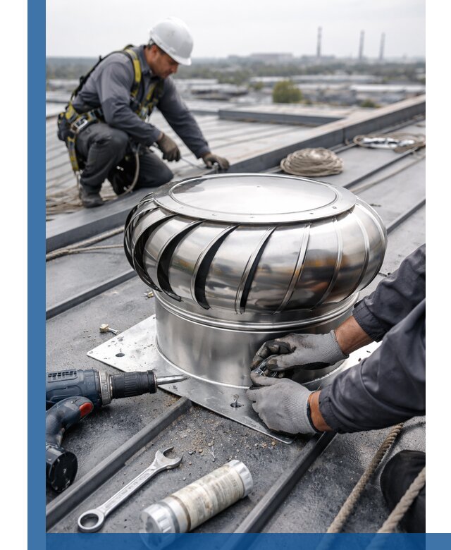 Установка дефлекторов на кровле в Мариинске профессионально