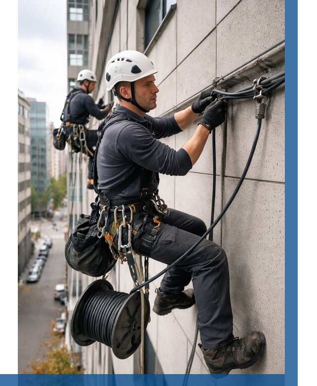 Прокладка кабеля по фасаду в Мариинске от 357 р. | ВЫСОТНИК-Мрн