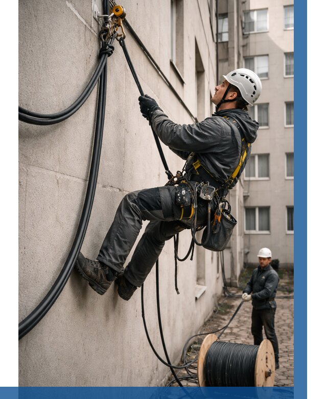 Протяжка кабеля питания на высоте в Мариинске от 459 р. | ВЫСОТНИК-Мрн