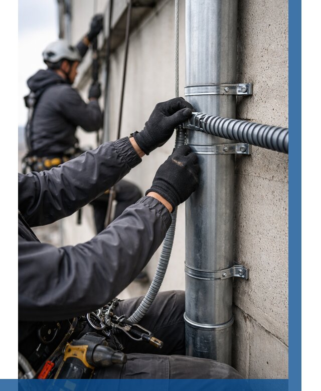 Монтаж гофры для кабеля в Мариинске от 306 р. | ВЫСОТНИК-Мрн