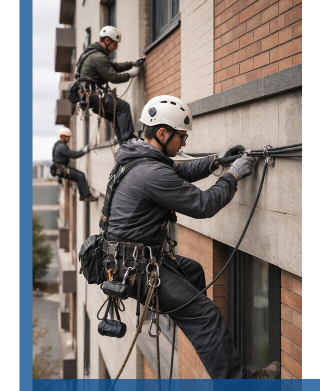 Крепление кабеля на фасаде монтаж и крепеж в Мариинске