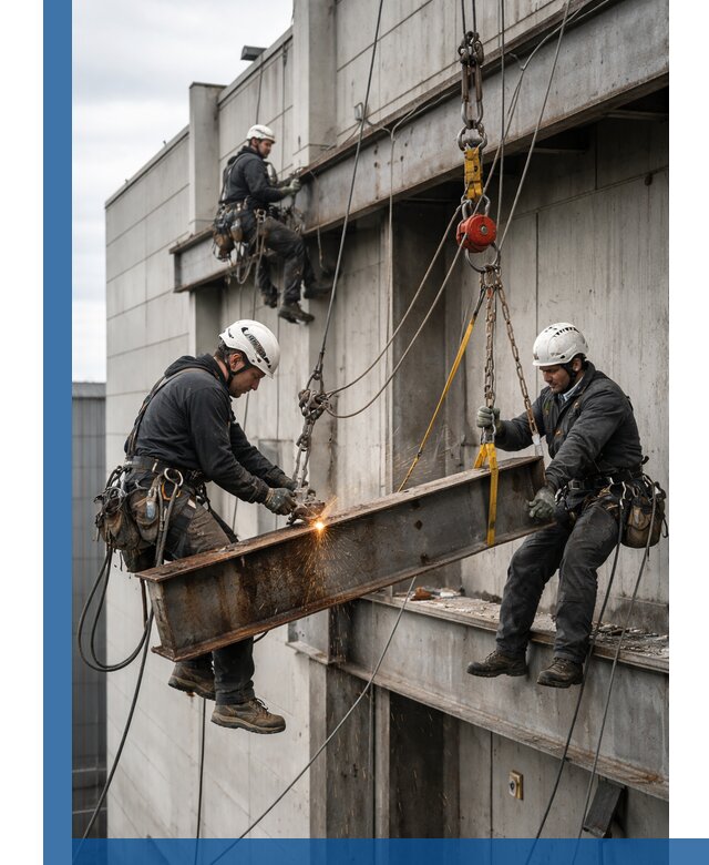 Демонтаж металлоконструкций на высоте в Мариинске под ключ