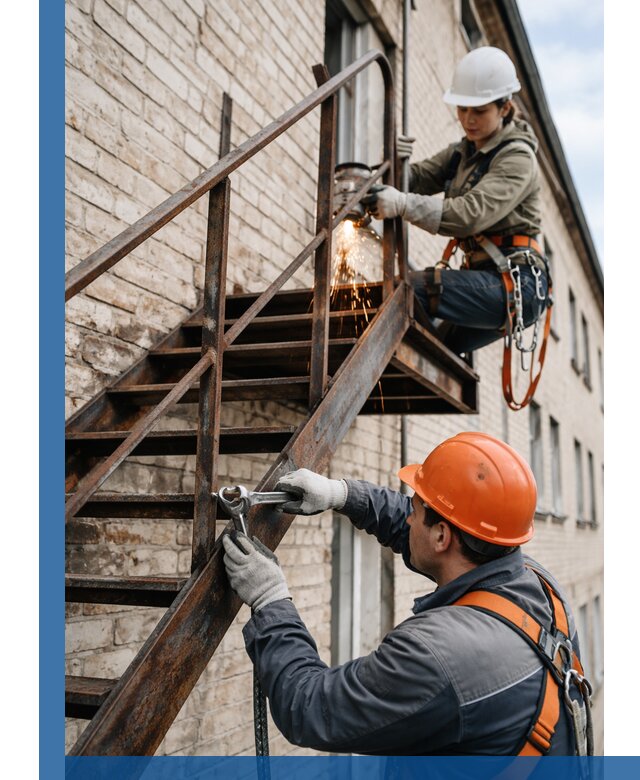 Ремонт и восстановление пожарных лестниц с выездом в Мариинске